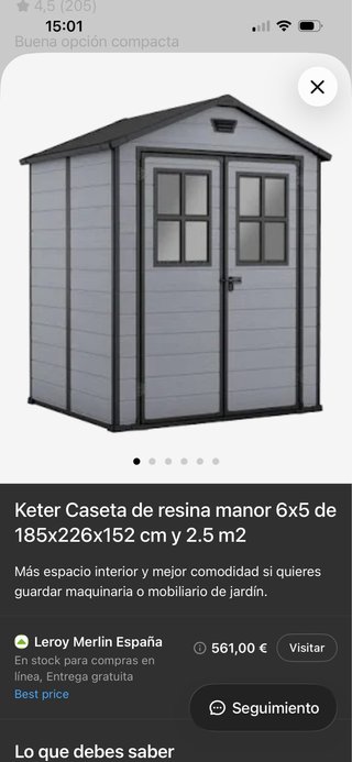 Caseta jardín Keter Manor 6x5 gris