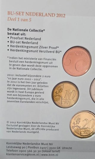 9 Monedas Países Bajos 2012
