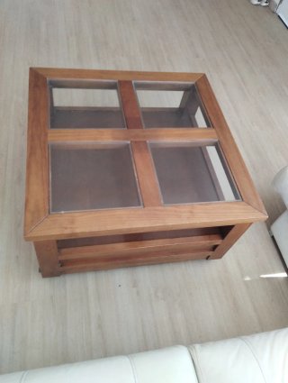 Mesa de centro madera y cristal