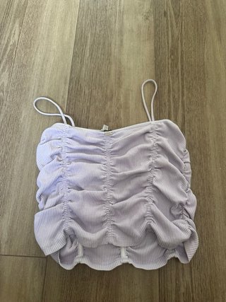 Top lila fruncido talla M