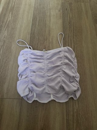 Top lila fruncido talla M