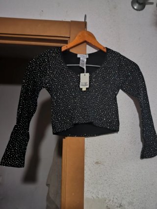 Blusa fiesta lentejuelas manga campana T. L/M
