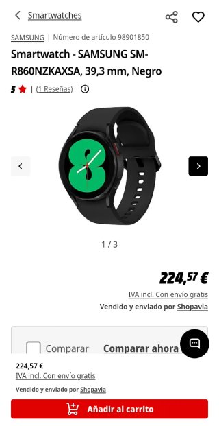 Reloj Samsung watch 4 Negro