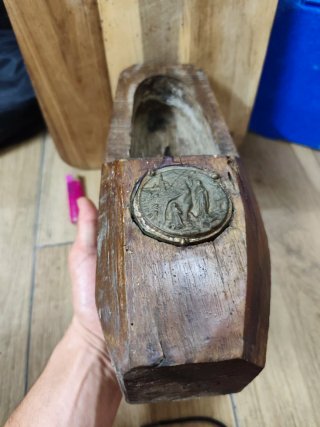 Antigua Benditera Zueco Madera Virgen Lourdes