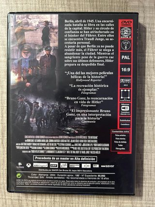 El Hundimiento DVD - Los últimos días de Hitler