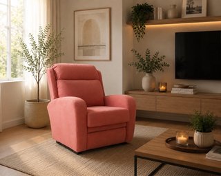 Butaca relax tela rosa