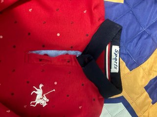 Polo niño 6 años rojo estampado
