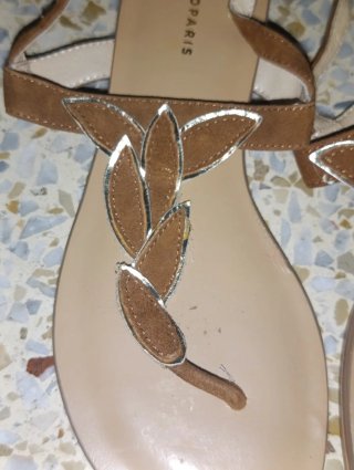 Sandalias dedo Cosmoparis piel 100% auténtica n°37