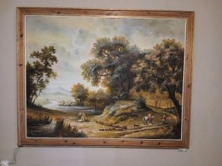 Cuadro antiguo paisaje 130x 1,65 impresionante !