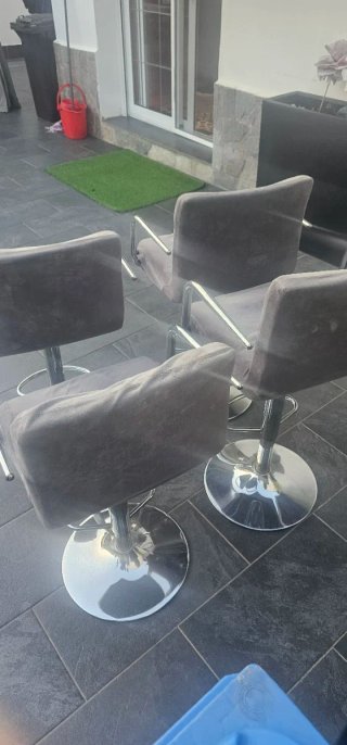 Taburete Silla Beige y Gris