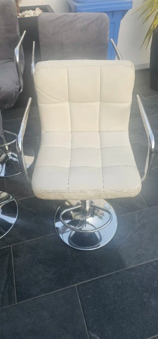 Taburete Silla Beige y Gris