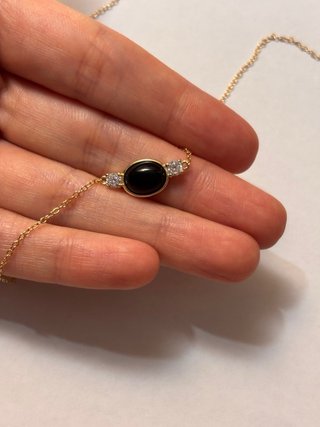 Colgante ónix negro plata bañada en oro