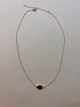 Colgante ónix negro plata bañada en oro