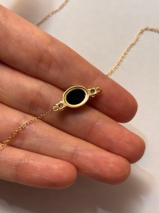 Colgante ónix negro plata bañada en oro