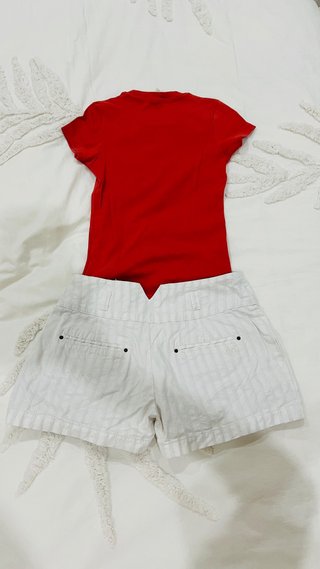 Conjunto Roxy coral y Blanco