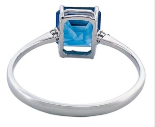 Anillo Oro Blanco 18kt Zafiro 1.50ct y diamantes