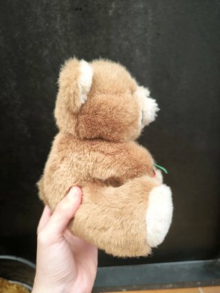 Peluche vintage orso con fiore