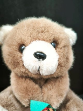 Peluche vintage orso con fiore