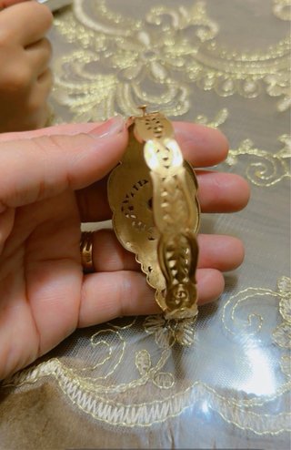 Pulsera Oro 18k Antigua con Piedra Verde y Diamant