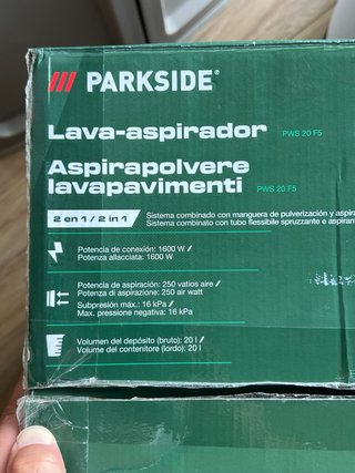 Aspirador Parkside PWS 20 F5 1600W