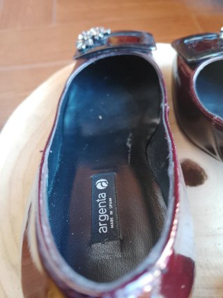 Zapatos charol Argentia rojos con pedrería