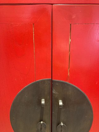 Armario Chino Madera Rojo 106x47x97cm