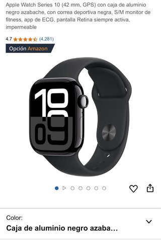 Apple Watch Series 10 (42mm, GPS) Negro