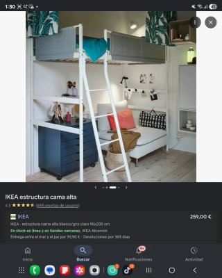 Estructura cama alta IKEA metálica