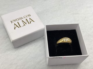 anillo oro 18k con piedra