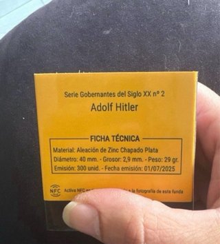 Moneda Conmemorativa Hitler Chapado Plata