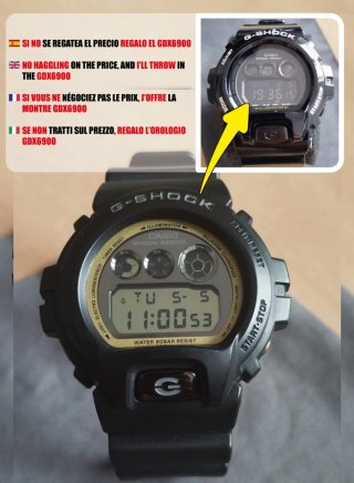 Casio G-Shock DW6900 Negro + Dorado Japan
