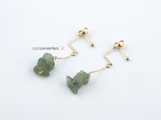 pendientes oro 18k con piedra con cuarzo