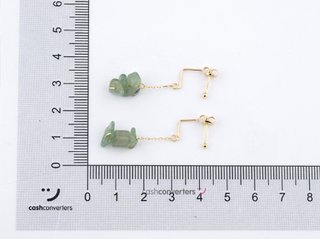pendientes oro 18k con piedra con cuarzo