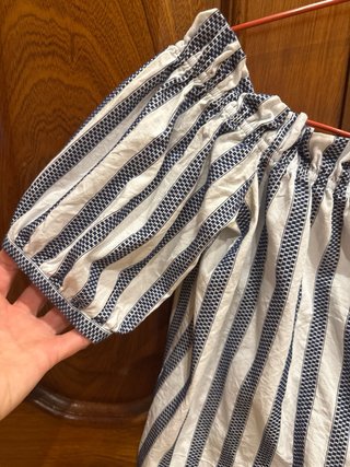 Camisa Zara cuello barco rayas S