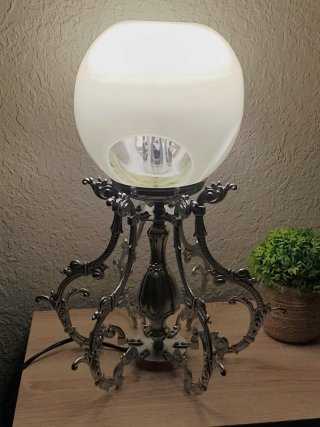 Lámpara Medusa Space Age Opalina Plata