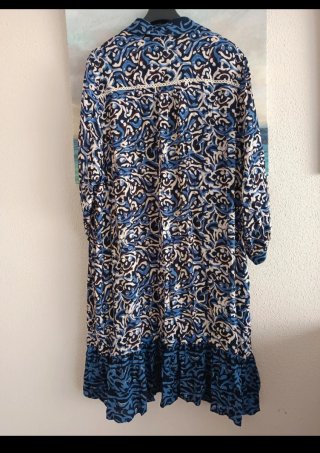 Vestido Couchel azul y blanco talla 52