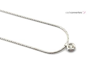 cadena oro 18k con piedra con diamante 20cm