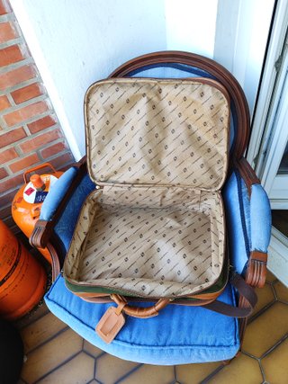 Maleta viaje vanguard vintage piel y tela