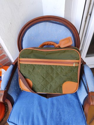 Maleta viaje vanguard vintage piel y tela