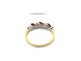 anillo oro 18k con piedra con diamante,rubi t. 16 (17,84 mm)