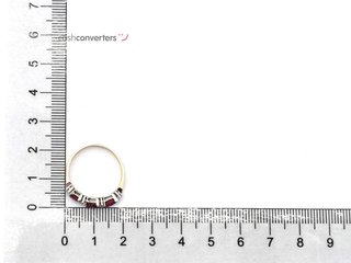 anillo oro 18k con piedra con diamante,rubi t. 16 (17,84 mm)