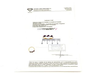 anillo oro 18k con piedra con diamante,rubi t. 16 (17,84 mm)