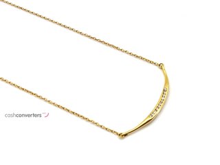 gargantilla oro 18k con piedra con diamante 20cm