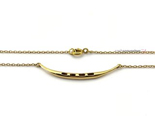 gargantilla oro 18k con piedra con diamante 20cm