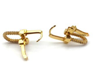 pendientes oro 18k con piedra con circonita