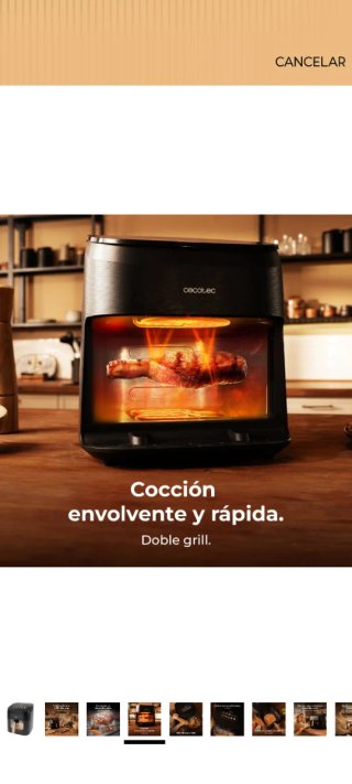 Freidora aire cecotec 6.5 litros nueva doble grill