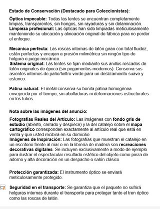 Catalejo Náutico Latón Antiguo 4 Tiros