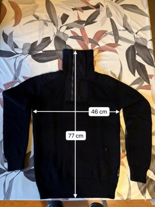 Jersey Jack & Jones Negro Cremallera Cuello Alto