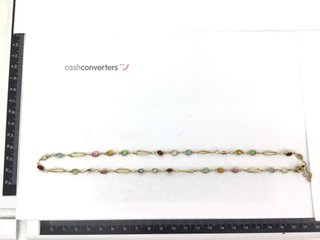 cadena oro 18k con piedra 20cm