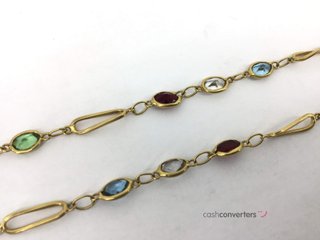 cadena oro 18k con piedra 20cm